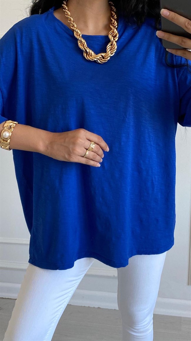 Mavi Oversize Elvis Tişört