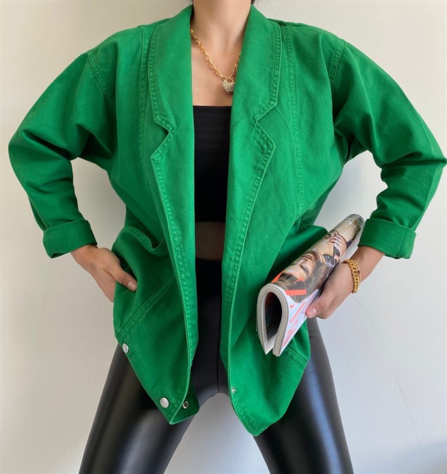 Yeşil Şal Yaka Ceket